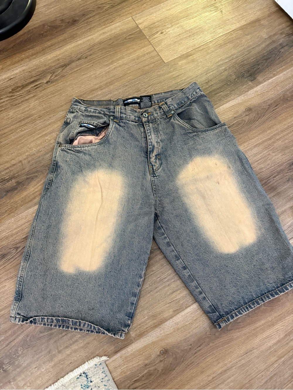 Blue Label Jeans Co Size 36 Baggy Denim Jorts Bleached Y2K Skater Shorts